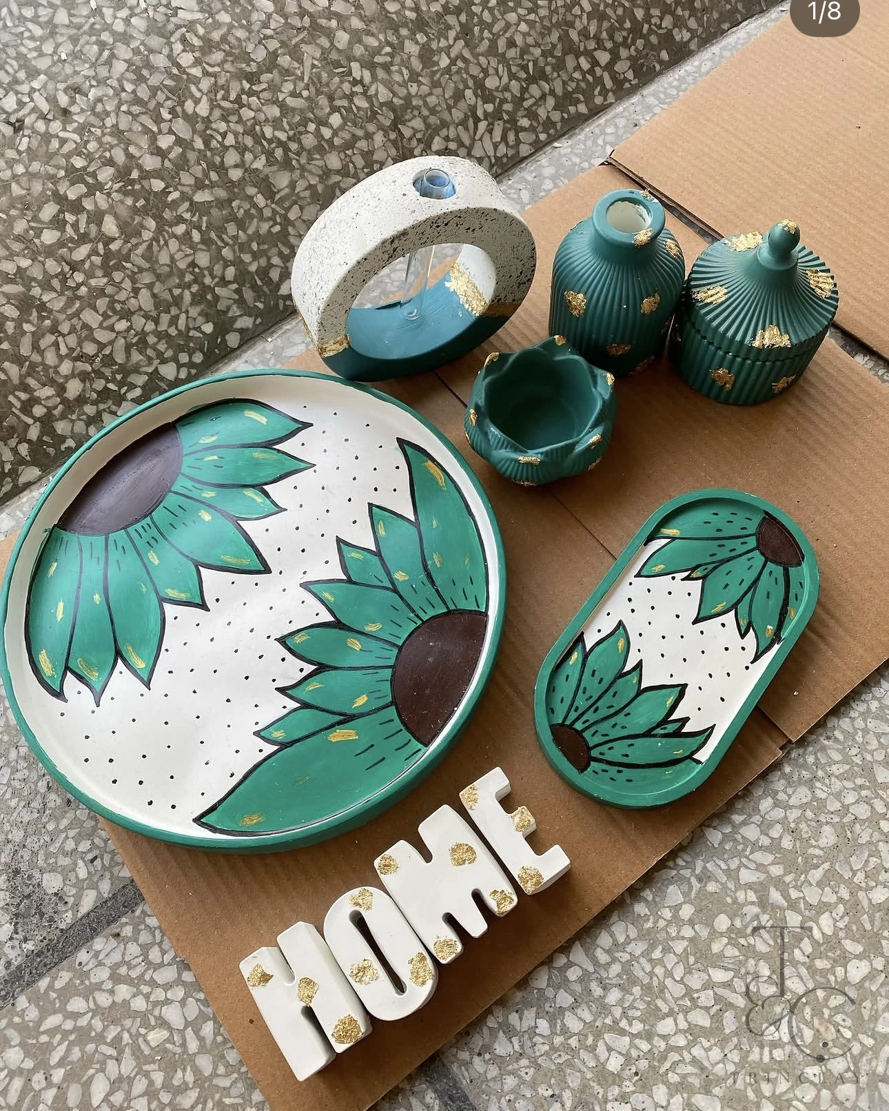 7pcs Sunflower Handpainted Set