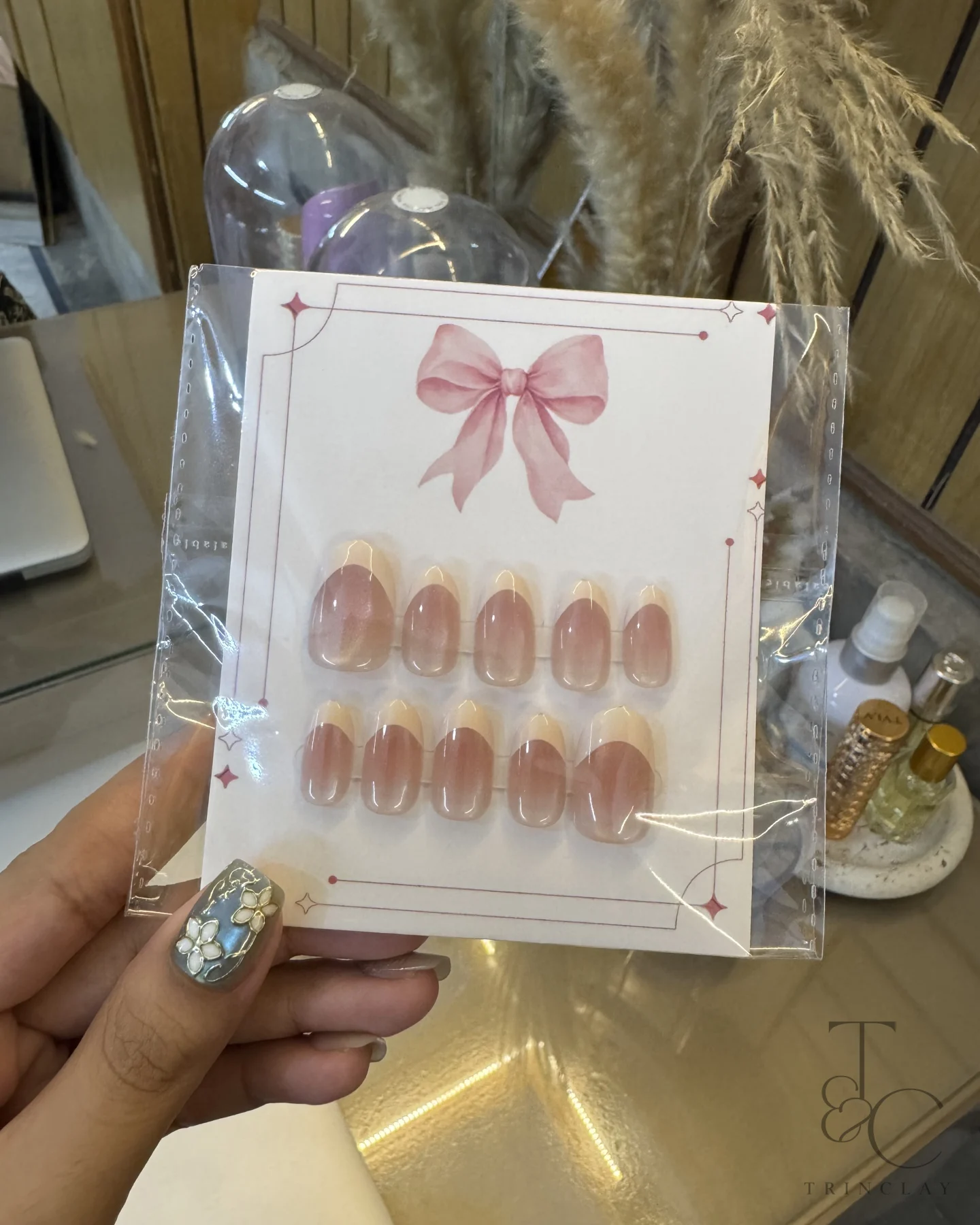 Pink french nails