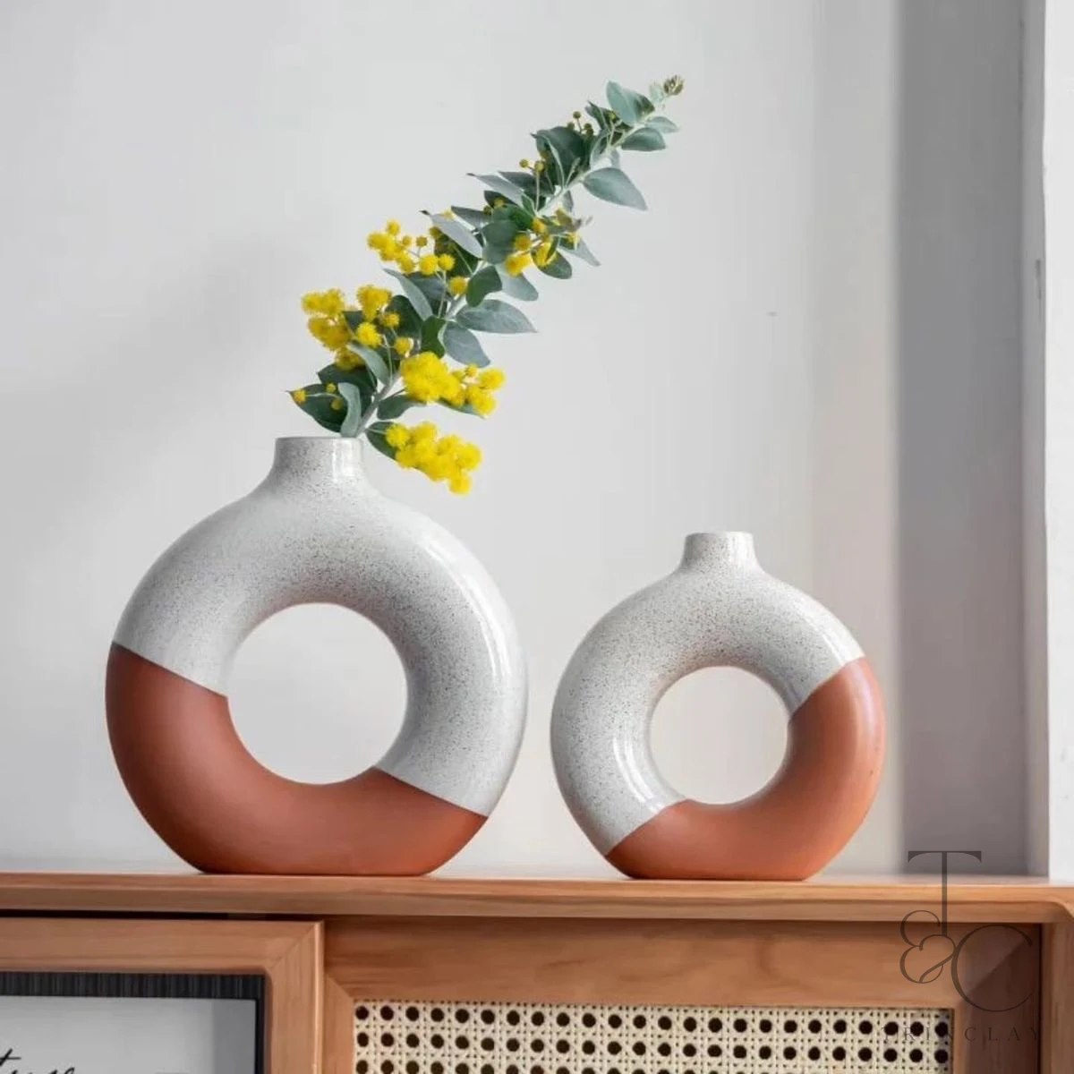 2pcs donut vase set