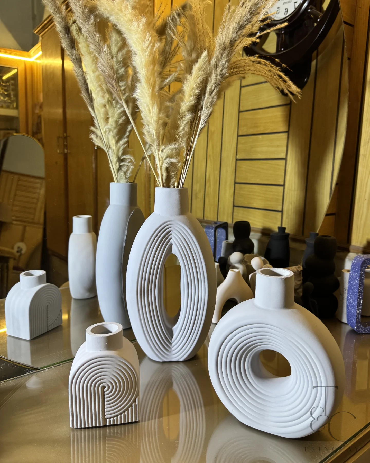 3pcs Striped Arch Vases